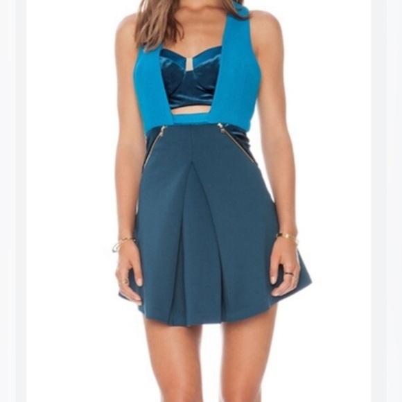 Three Floor Blue Cutout Dress - Picture 10 of 10